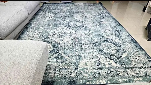 Large blue-green vintage-style area rug - excellent condition 2 x3 m Turkish