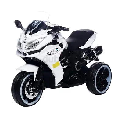 Kids' Power Ride-On Motorbike 12V - White ( 3 - 7 Years)