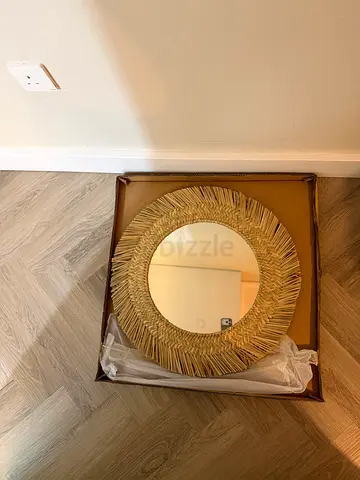 Round Rattan Decorative Wall Mirror - New/Unused