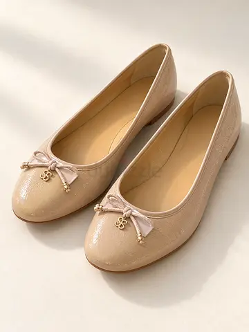 New Sam Edelman Felicia Ballet Flats – Beige Patent Finish - 8.5