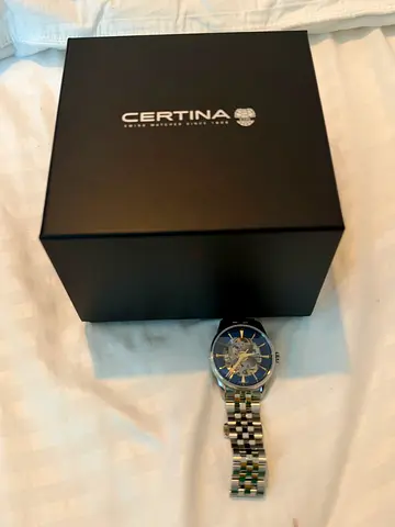 Certina, Mens, DS-1 Skeleton, Stainless Steel, Swiss Automatic, Watch, Blue