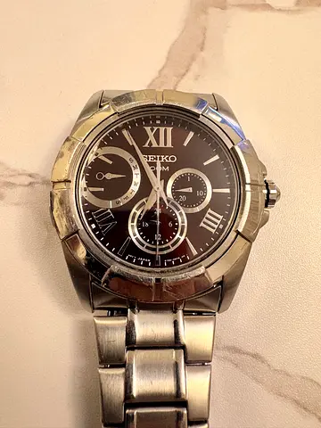 Seiko men's stainless steel chronograph watch - Seiko Multifunction Day-Date-24HR dress/sport watch