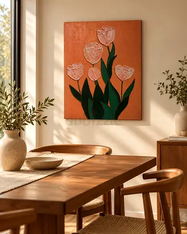 3D Textured Floral Painting – Wall Décor