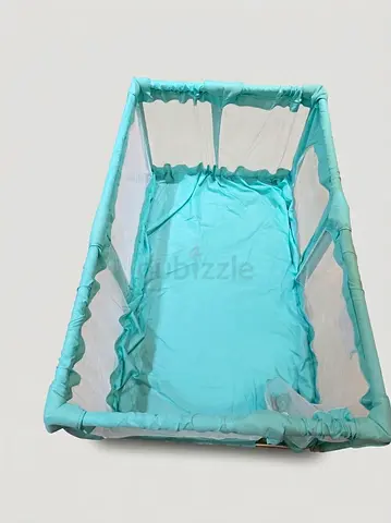Used Portable Baby Bassinet / Playpen with Mesh Sides - Light Blue