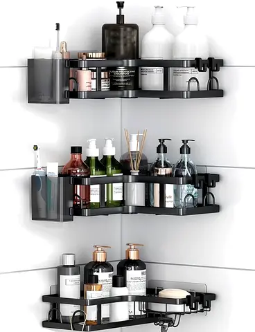 Corner Shower Caddy 5-Pack, 3-Tier Bathroom Shelf