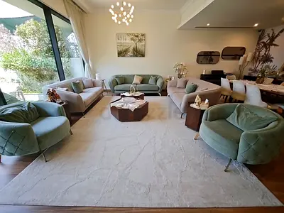 Large light-gray modern area seating in excellent condition from Home Center