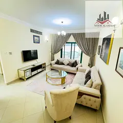 Sharjah, Al Taawun: Apartment featuring a bedroom, living room, kitchen, two bathrooms, and a balcon