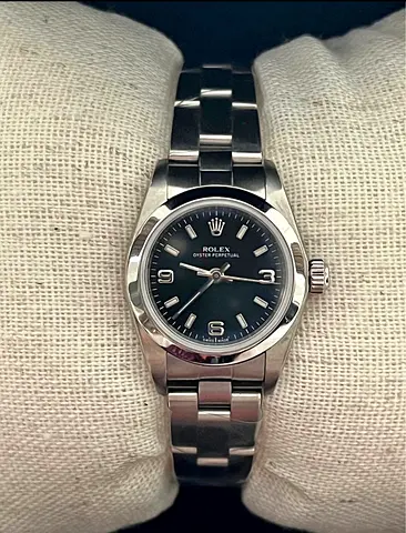 ROLEX Oyster perpetual 76080 Automatic Black Dial Women