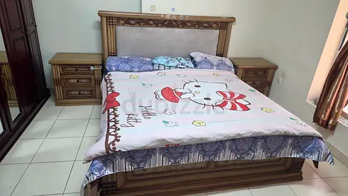 Large Wooden Bed, dressing and side table