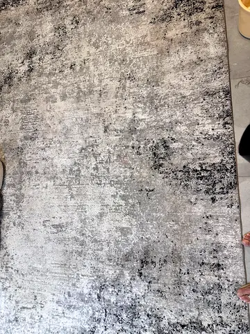 Large grey abstract modern area rug - lightly used