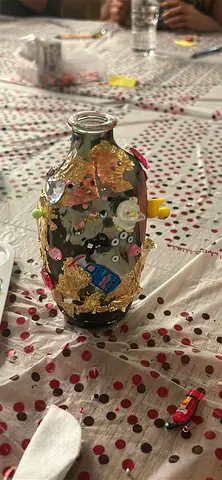 Hand-decorated Glass Bottle — Decorative Home Accent