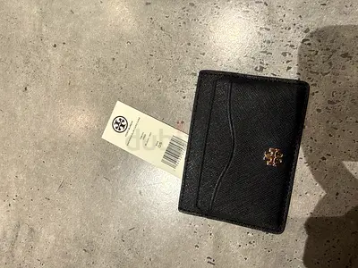 Tory Burch black saffiano leather card holder - new with tag