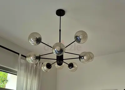 Modern Sputnik Ceiling Chandelier with Glass Globe Shades