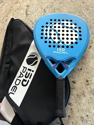 iSD Padel Racket with Carry Bag - Light Blue, Good Condition