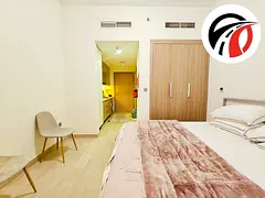 Furnished Studio | Azizi Riviera 8 | Balcony City View