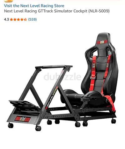 Next Level Racing GTTrack Simulator Cockpit - Adjustable Racing Seat & Wheel Stand