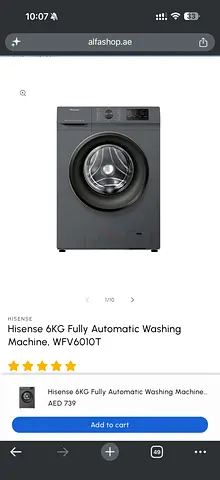Hisense 6KG Fully Automatic Front Load Washing Machine WFV6010T - Grey