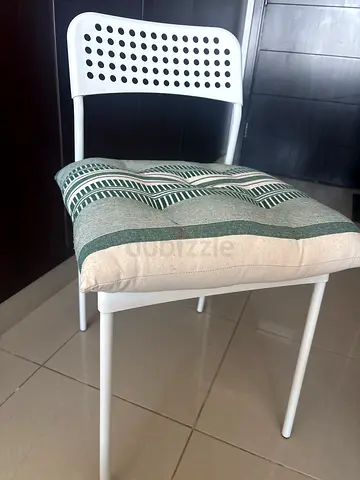 Set of 3 Ikea White Metal Dining/Stackable Chair - Lightweight, Good Condition