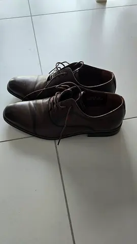 Brown men's leather dress shoes - size (please check) - once used