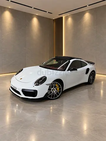 2017 Porsche 911 Turbo S 991.2 | GCC | Factory AeroKit | White/Red | Full Options | Al Nabooda