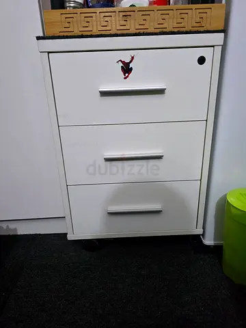 White 3-Drawer Storage Cabinet / Dresser - Compact and Sturdy