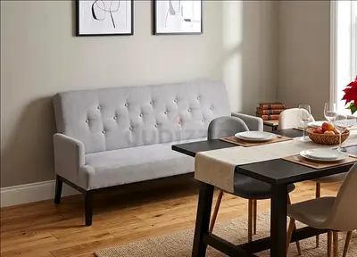 IKEA Dining sofa Light grey 3-seater sofa with button-tufted back