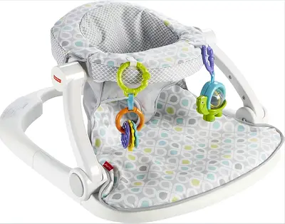 Fisher-Price Portable Baby Seat with-Toys, Baby Chair for Sitting Up, Sit-Me-Up Floor Seat, Honeydew