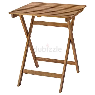 Folding Wooden Side Table - Compact Patio/Indoor Table