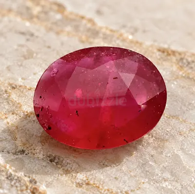 Natural Red Ruby Oval Faceted Gemstone, 5-(With Certification)