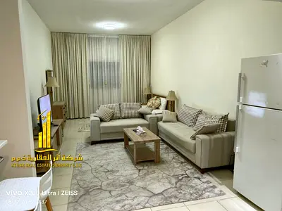 Luxury second-occupancy studio with separate kitchen and open view. Fully furnished. ✨ Ajman One Tower. For monthly rent. Rent includes