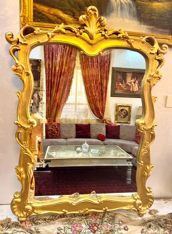 Large Ornate Gold Framed Wall Mirror - Baroque Style