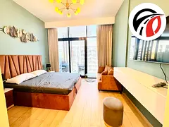 Furnished Studio | Azizi Riviera 8 | Balcony City View