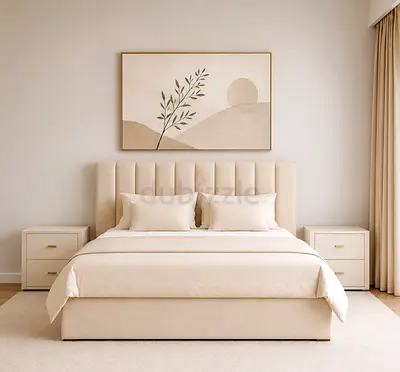 Beige Brand New king size bed storage bed including mattress good quality king bed strong