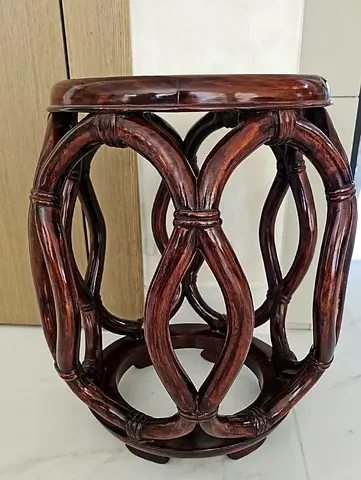 Solid Wood Decorative Round Drum Stool / Accent Side Table