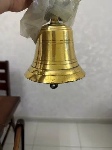 Small Vintage Solid Brass Hand Bell - Good Condition