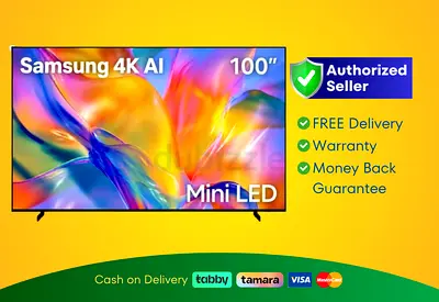 Samsung 100 inch TV Smart Mini LED - 4K - 100Hz, New | Warranty | FREE Delivery |