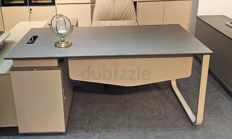 Modern executive office desk with storage pedestal — good condition