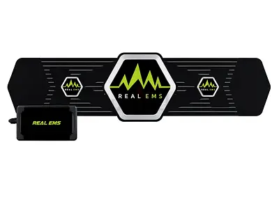 Real EMS Champion Belt, Abdominal and Back Muscle Trainer with Massage Function, Muscle Building