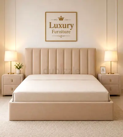 Beige New Queen bed storage bed including mattress good quality Queen size bed strong