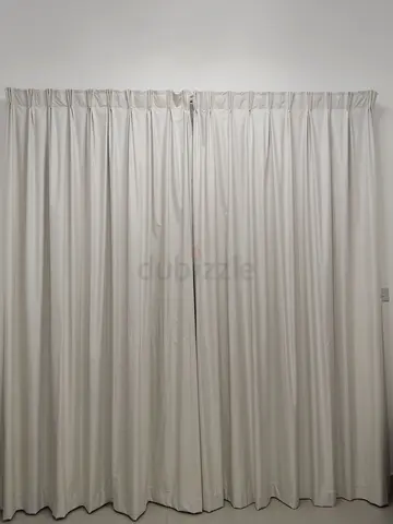 White full-length blackout curtains -used one week only
