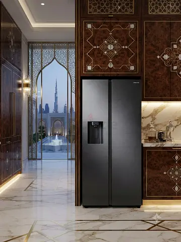 Samsung RS64R5331B4/AE Side-by-Side Refrigerator – Gentle Black Matt | SpaceMax Technology