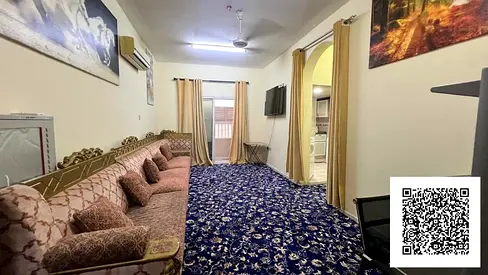 3200 AED MONTHLY INCLUDING BILLS FULLY FURNSHED ONE BEDROOM HALL WITH BALCONY AL RAWDA