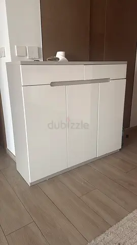 Modern Glossy White Sideboard Cabinet
