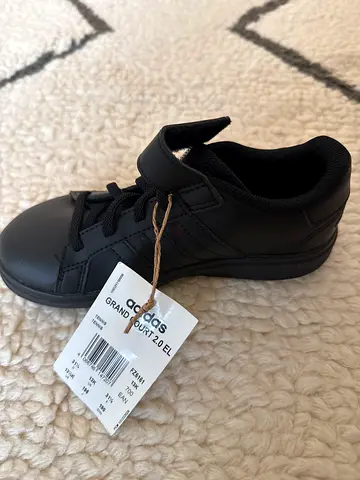 Adidas Grand Court 2.0 EL Black Kids Sneakers - Brand New with Tags