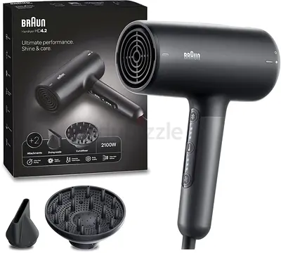 Braun HD4.2 Hair Dryer 2100W with Diffuser & Nozzle - Excellent Condition