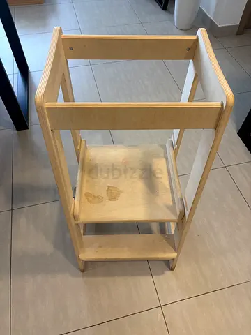 Wooden adjustable baby learning chair / toddler step stool