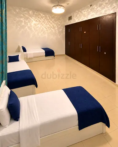 A master bedroom with attached washroom and private balcony available in Barsha Hights Tecom
