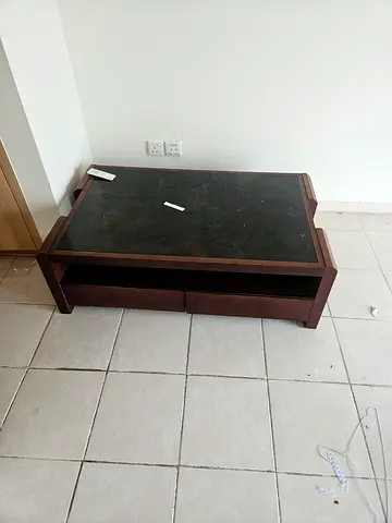 Sturdy Wood and Slate Finish Coffee Table