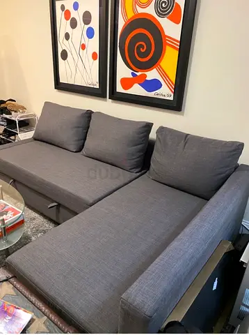 Grey 3-Seater L-Shaped Sofa with Chaise - Good Condition