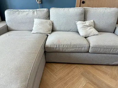 Grey 3-seater Sofa with chaise (L) - IKEA KIVIK